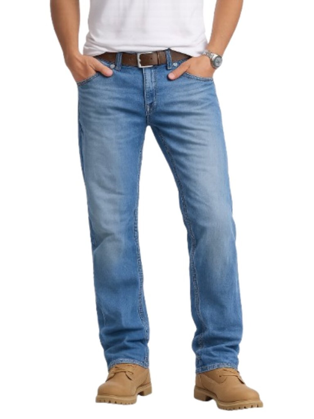 True Religion Ricky Relaxed Straight Jeans Men's W34 L35 Blue Denim Zip Fly
